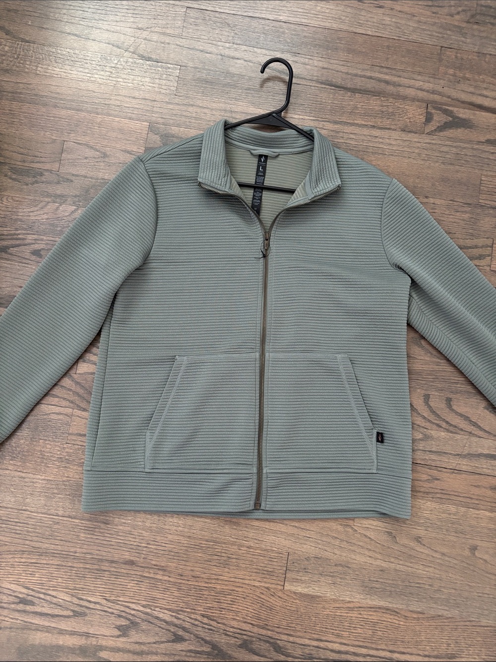 Skechers Sage Green Ribbed Full-Zip Jacket